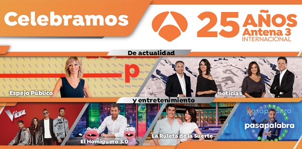 Antena 3 Internacional celebra 25 años de TV en América Latina