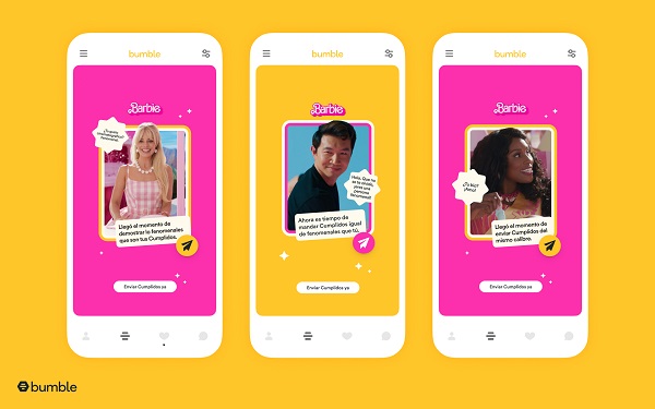 Bumble y la nueva película de Barbie se alían para promover los mejores elogios e inspiración