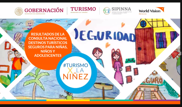 Dibujo infantil proyectado en una presentación de powerpoint