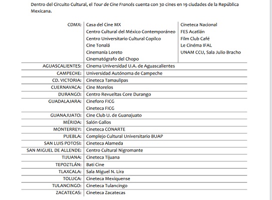   26° edición del Tour de Cine Francés llega a Cinépolis