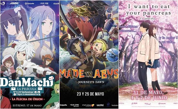  “Dan Machi”, “Made in Abyss” y “Me quiero comer tu páncreas” forman parte de la oferta de contenido alternativo que Cinépolis ofrece  a través de +QUE CINE, su propuesta de entretenimiento que abarca conciertos, ópera, eventos deportivos, documentales y películas emblemáticas que merecen ser vistos en la pantalla grande