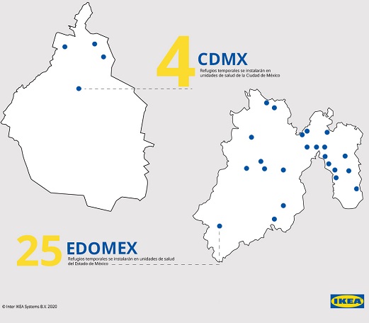 IKEA dona 50 refugios para hospitales de CDMX y  EDOMEX