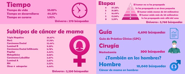 ¿Cuáles son las búsquedas en Internet más recurrentes sobre cáncer de mama?