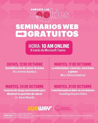 Subway y FUCAM difunden seminarios web gratuitos sobre el cáncer de mama 