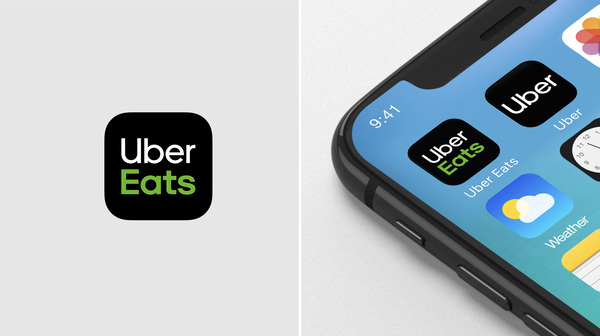 Imagen de un smartphone junto al logo de UberEats