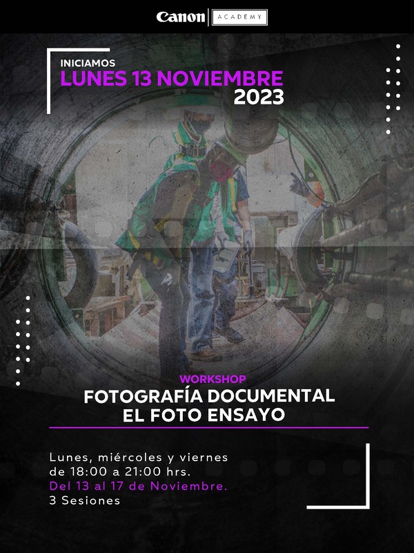 Cartel del Taller de fotografía documental de Canon