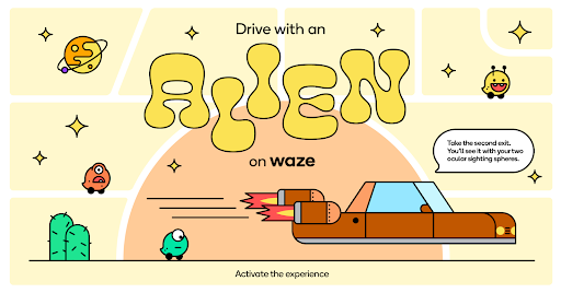 Foto de la nueva experiencia alienígena de Waze