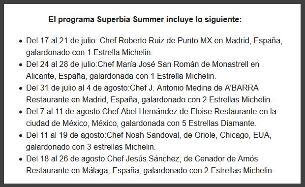 superbia summer 2019 programa