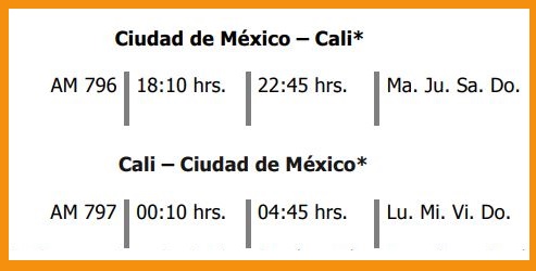 vuelos aeromexico cali colombia